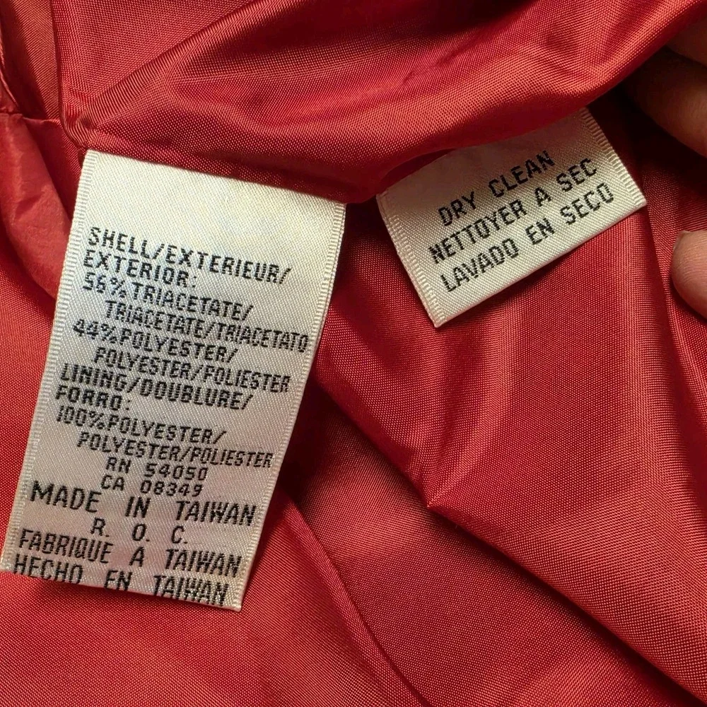Vintage‎ Christian Dior Red Blazer Jacket Womens Size 16 Gold Button Career